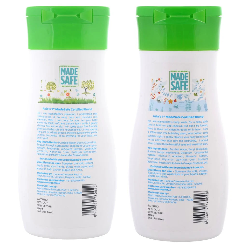 Mamaearth Deeply Nourishing Body Wash And Gentle Cleansing Shampoo For Babies (200ml+200ml) Mytrendzcart