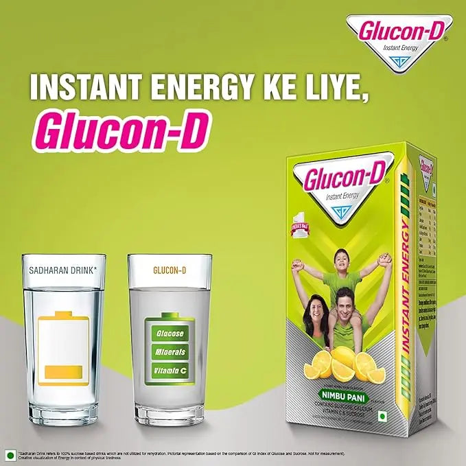 Glucon-D Nimbu Pani Glucose Powder With Free Sipper(1Kg)| For Tasty & Healthy Tangy Flavoured Glucose Drink| Provides Instant Energy| Vitamin C Supports Immunity| Contains Calcium For Bone Health - Mytrendzcart