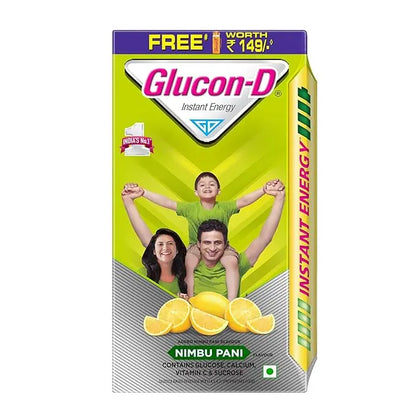Glucon-D Nimbu Pani Glucose Powder With Free Sipper(1Kg)| For Tasty & Healthy Tangy Flavoured Glucose Drink| Provides Instant Energy| Vitamin C Supports Immunity| Contains Calcium For Bone Health - Mytrendzcart