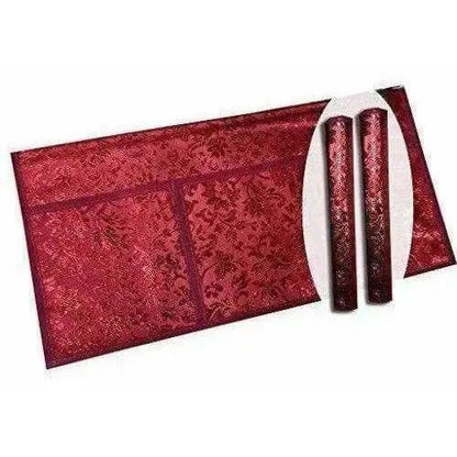 Grey Decorative Fridge Top Cover And 2 Fridge Handle Covers -Maroon - Mytrendzcart