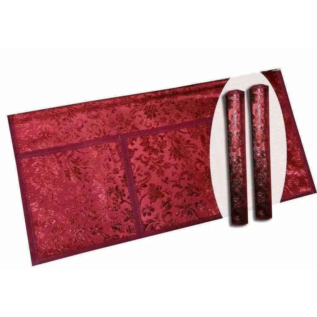 Grey Decorative Fridge Top Cover And 2 Fridge Handle Covers -Maroon - Mytrendzcart