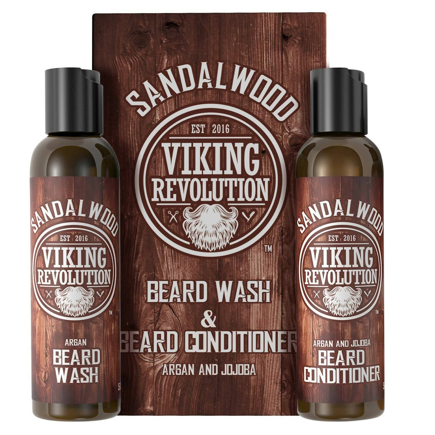 Viking Revolution Sandalwood Beard Wash and Beard Conditioner Combo - Mytrendzcart