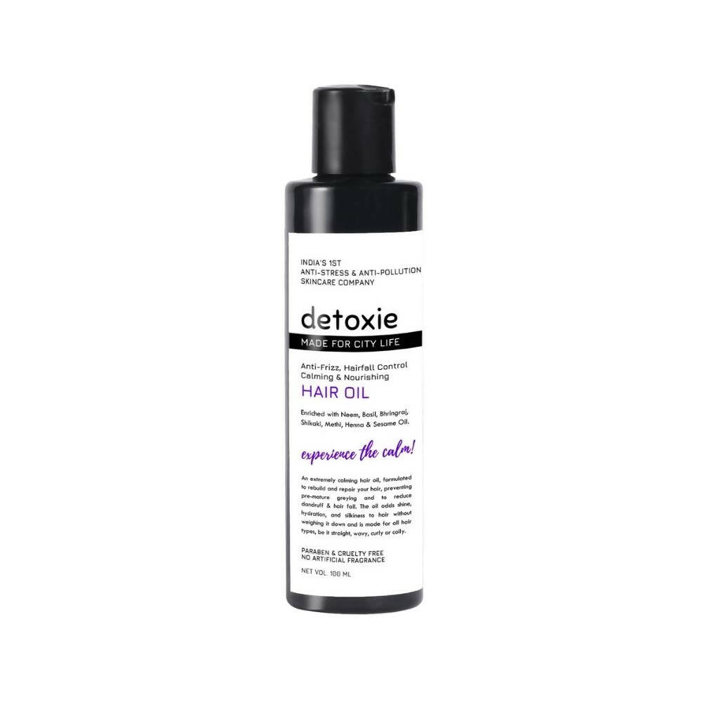 Detoxie Anti-Frizz Hairfall Control Calming & Nourishing Hair Oil - Mytrendzcart