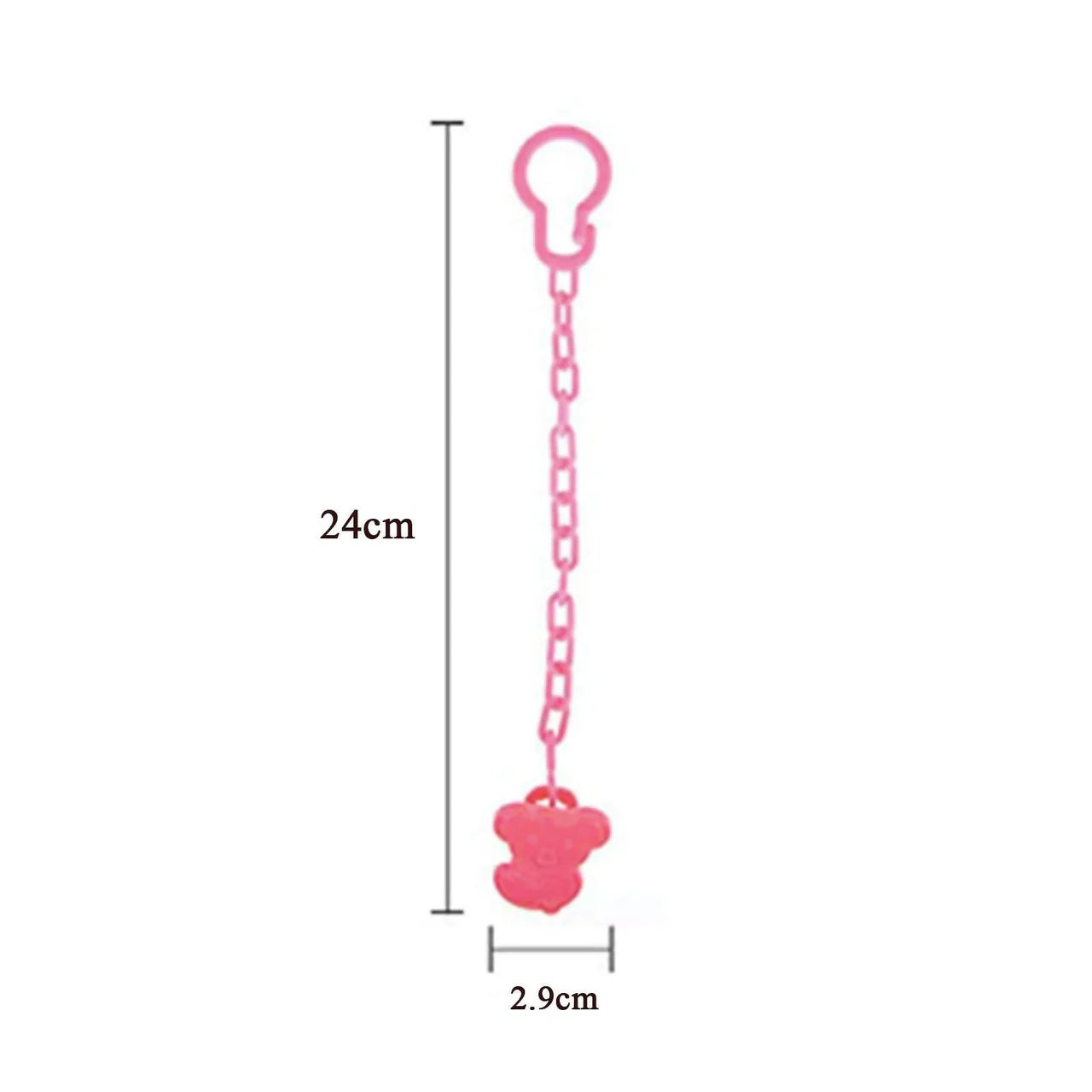 Safe-O-Kid Animal Design Silicone Pacifier/Soother With Holder Chain And Clip, Pink Mytrendzcart