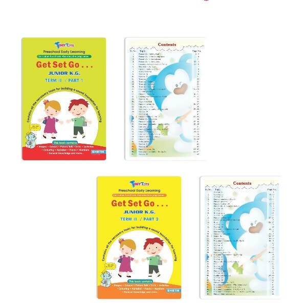 Tiny Tots Get Set Go Preschool Learning Junior KG Books Set of 4| Term wise Education Books| Ages 4-5 Years - Mytrendzcart