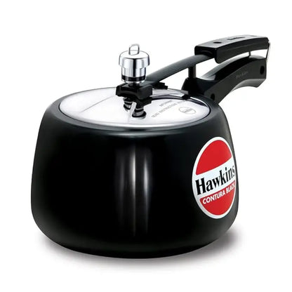 Hawkins 3 Litre Contura Black Pressure Cooker, Hard Anodised Inner Lid Cooker, Handi Cooker, Black (CB30) - Mytrendzcart