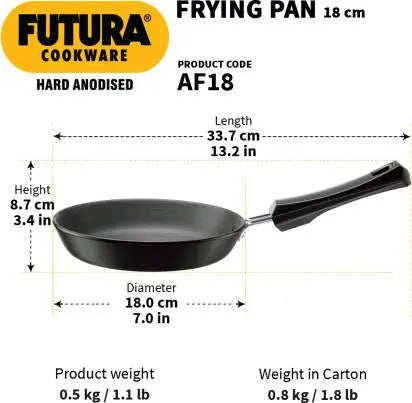 Hawkins Futura Hard Anodised Frying Pan 18 cm Diameter (AF18) - Mytrendzcart