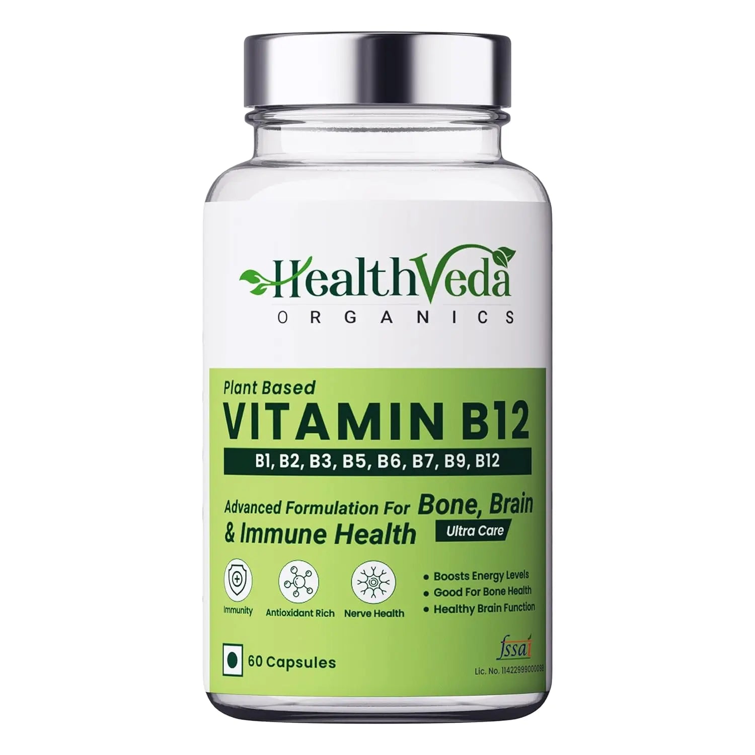 Health Veda Organics Plant Based Vitamin B-12 Capsules - Mytrendzcart