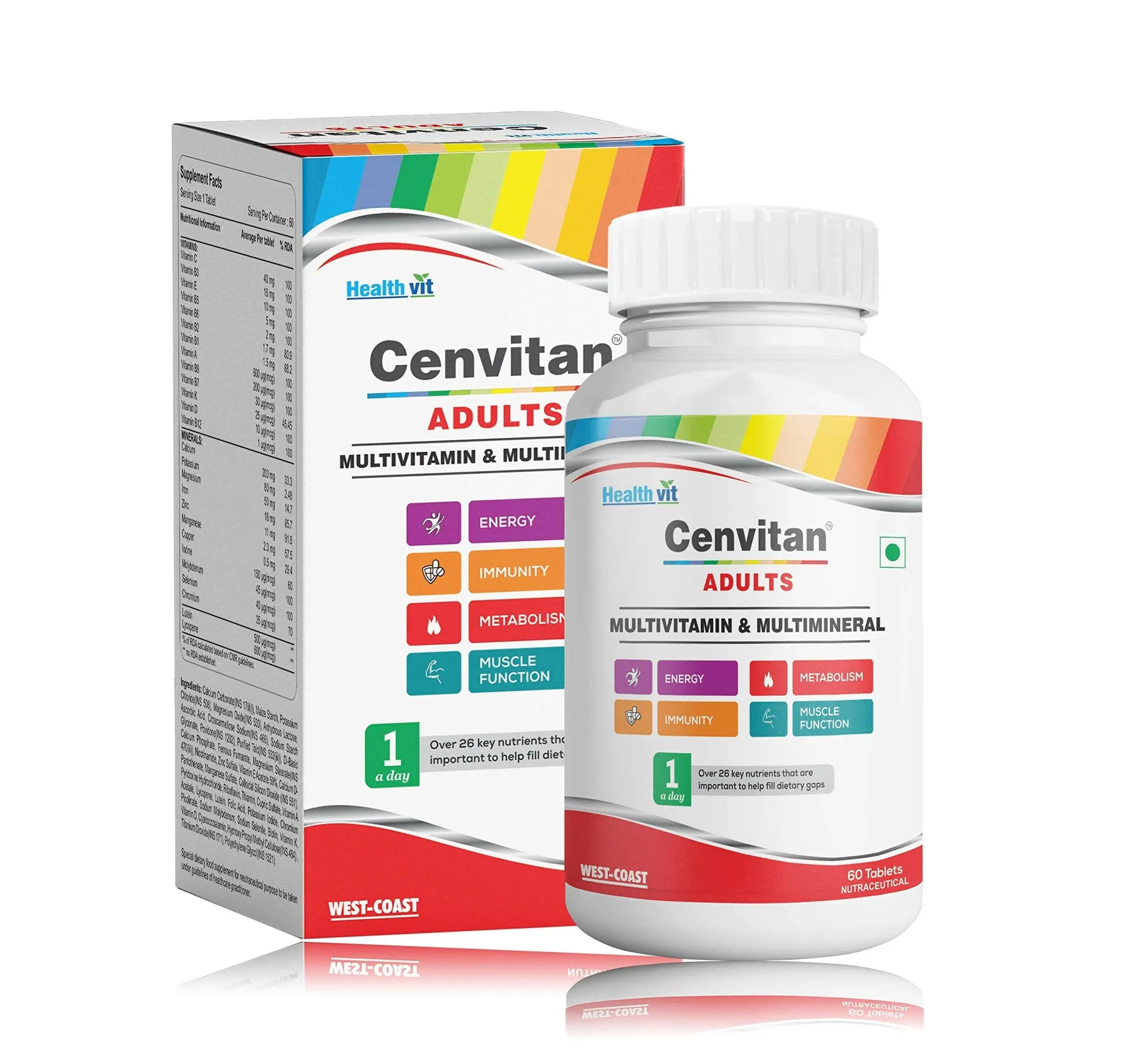 Healthvit Cenvitan Adults Multivitamin & Multimineral Tablets - Mytrendzcart