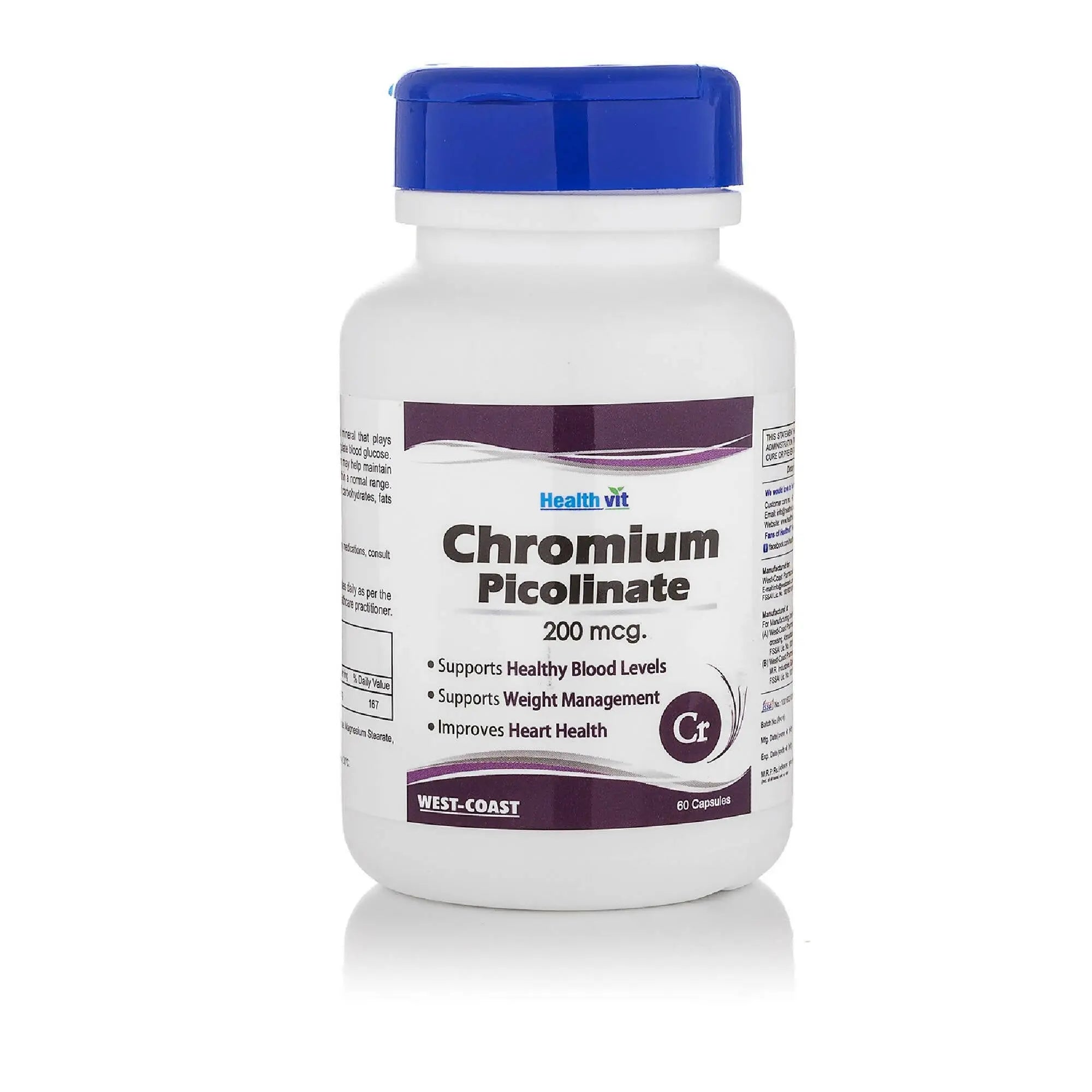 Healthvit Chromium Picolinate 200mcg Capsules - Mytrendzcart