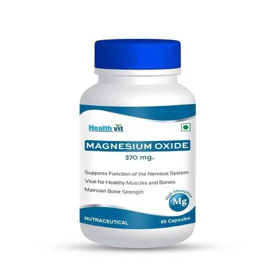 Healthvit Magnesium Oxide 370mg Capsules - Mytrendzcart