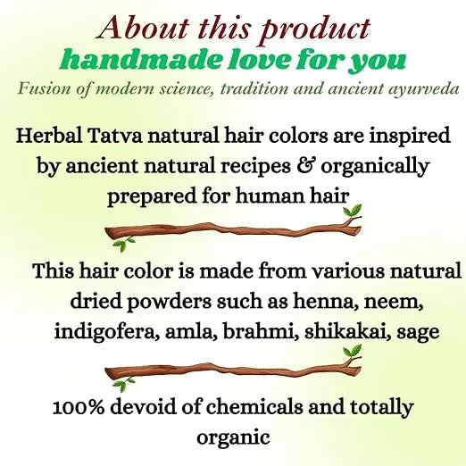 Herbal Tatva Natural Brown Hair Colour Powder 200g - 100% organic Henna Based Brown Hair Color | Long Lasting, Without Chemicals & NO AMMONIA - Mytrendzcart