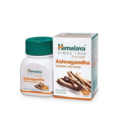 Himalaya Ashvagandha General Wellness Tablets | Stress Relief | Rejuvenates Mind & Body - 60 Tablets - Mytrendzcart