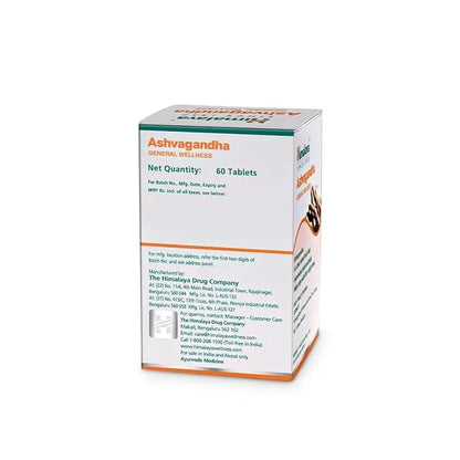 Himalaya Ashvagandha General Wellness Tablets | Stress Relief | Rejuvenates Mind & Body - 60 Tablets - Mytrendzcart