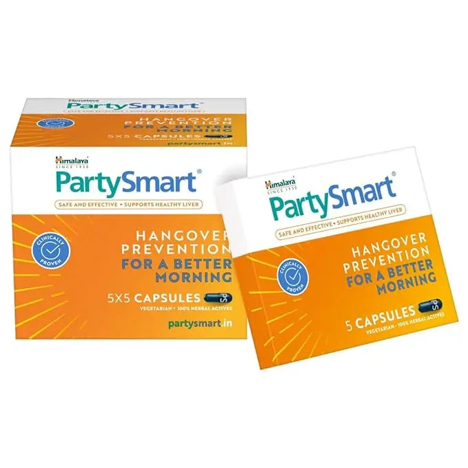 Himalaya PartySmart, 25 capsules |Prevents hangover & helps support liver. Herbal solution, safe, effective - Mytrendzcart