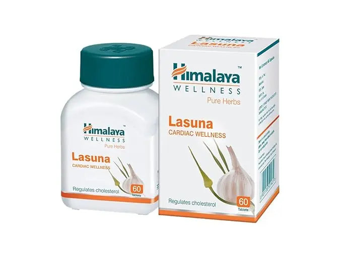 Himalaya Pure Herbs Lasuna Cardiac Wellness Tablets, White, 250 mg, 60 Count - Mytrendzcart