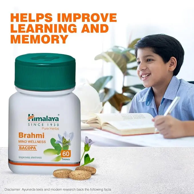 Himalaya Wellness Pure Herbs Brahmi Mind Wellness |Improves Alertness | 60 Tablet - Mytrendzcart