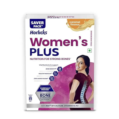 Horlicks Women's Plus Caramel Refill 400g | Health Drink for Women, No Added Sugar | Improves Bone Strength in 6 months, 100% Daily Calcium, Vitamin D - Mytrendzcart