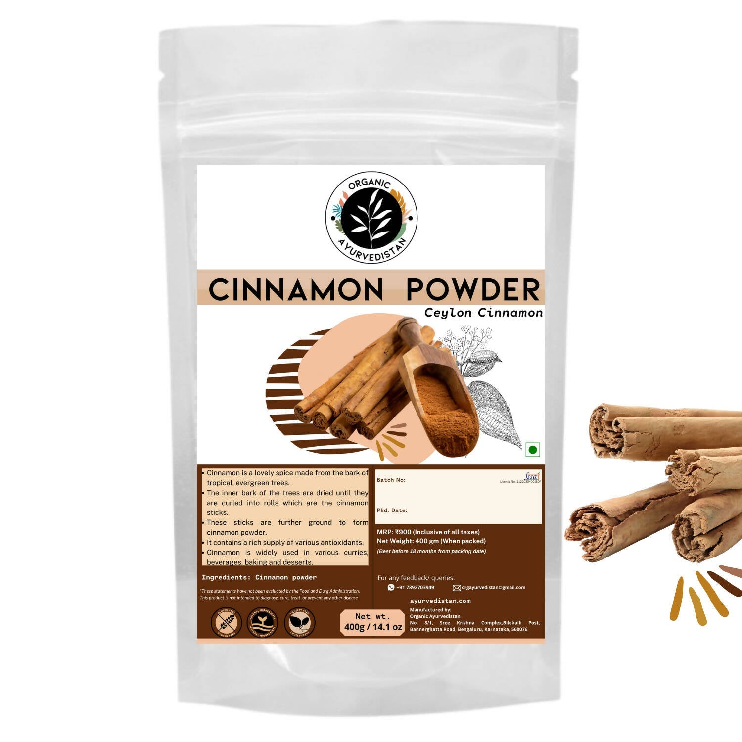 Organic Ayurven Ceylon Cinnamon Powder - Mytrendzcart