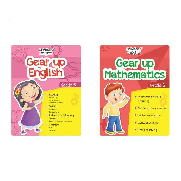 Scholars Insights Gear Up English & Maths Grade 5 Books Set Of 2| Grammar Skills, Maths Logical Reasoning, Problem Solving Book| Ages 10-11 Years - Mytrendzcart