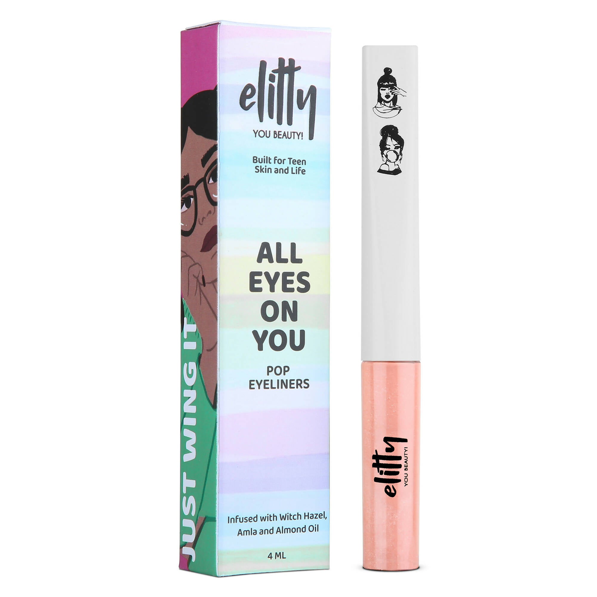 Elitty Peach Pop Color Matte Finish Liquid Eyeliner - Fading Love-Pink - Mytrendzcart