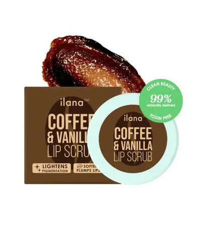 Ilana Lip Scrub - Brightening And Plumping Vegan Lip Exfoliator - Coffee & Vanilla -15 gm - Mytrendzcart