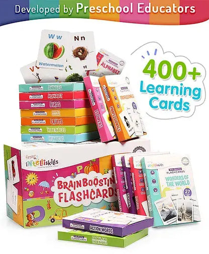 Intelliskills 400 Plus Brain Boosting Flashcards - 15 Set - Mytrendzcart