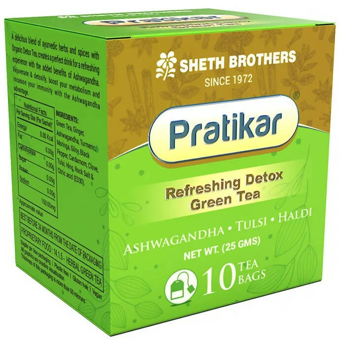 Sheth Brothers Pratikar Refreshing Detox Green Tea Bag - Mytrendzcart