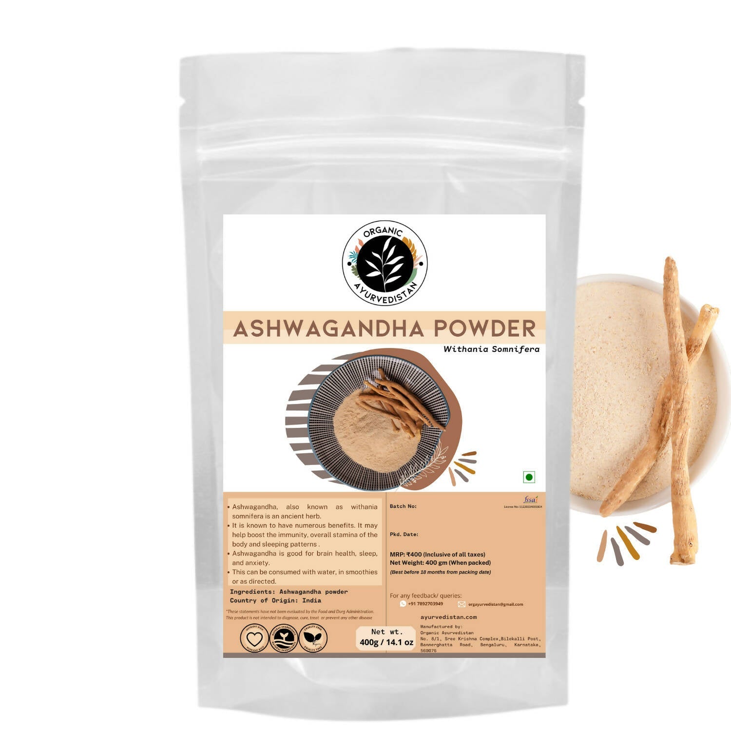 Organic Ayurven Ashwagandha Powder - Mytrendzcart