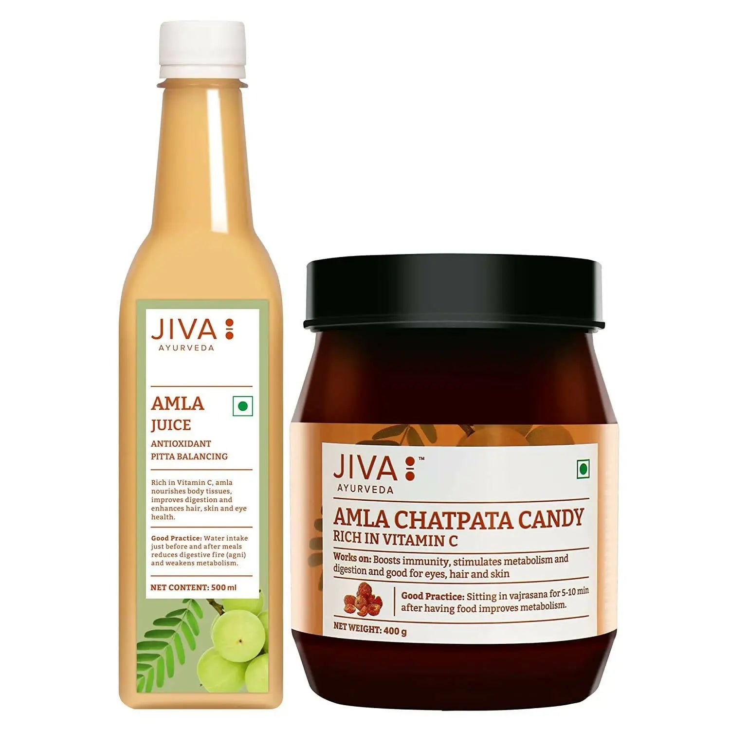 Jiva Ayurveda Amla Combo - Amla Juice & Amla Chatpata Candy - Mytrendzcart