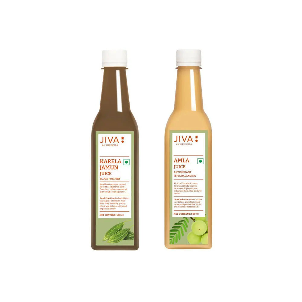 Jiva Ayurveda Karela Jamun Juice & Amla Juice Combo - Mytrendzcart