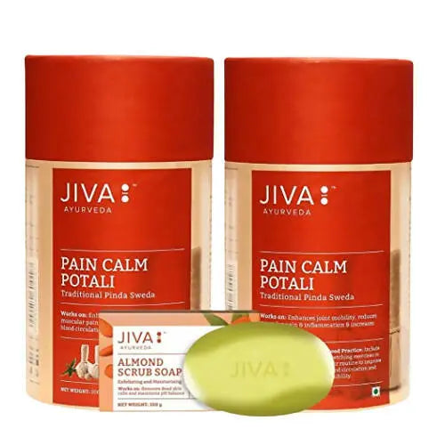 Jiva Ayurveda Pain Calm Potali with Almond Soap Free Combo - Mytrendzcart