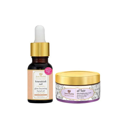 Just Herbs Kimsukadi Glow Boosting Facial Oil And Af'fair Skin Brightening Cream Combo -Combo - Mytrendzcart