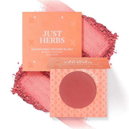 Just Herbs Nourishing Powder Blush - Velvet Rose -3.5 gm - Mytrendzcart