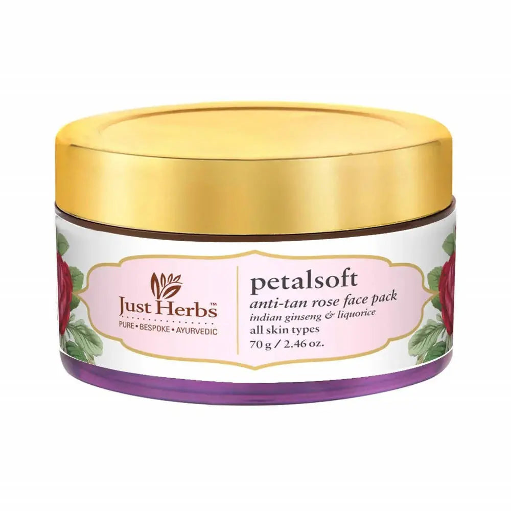 Just Herbs Petalsoft Anti-Tan Rose Face Pack -150 gm - Mytrendzcart