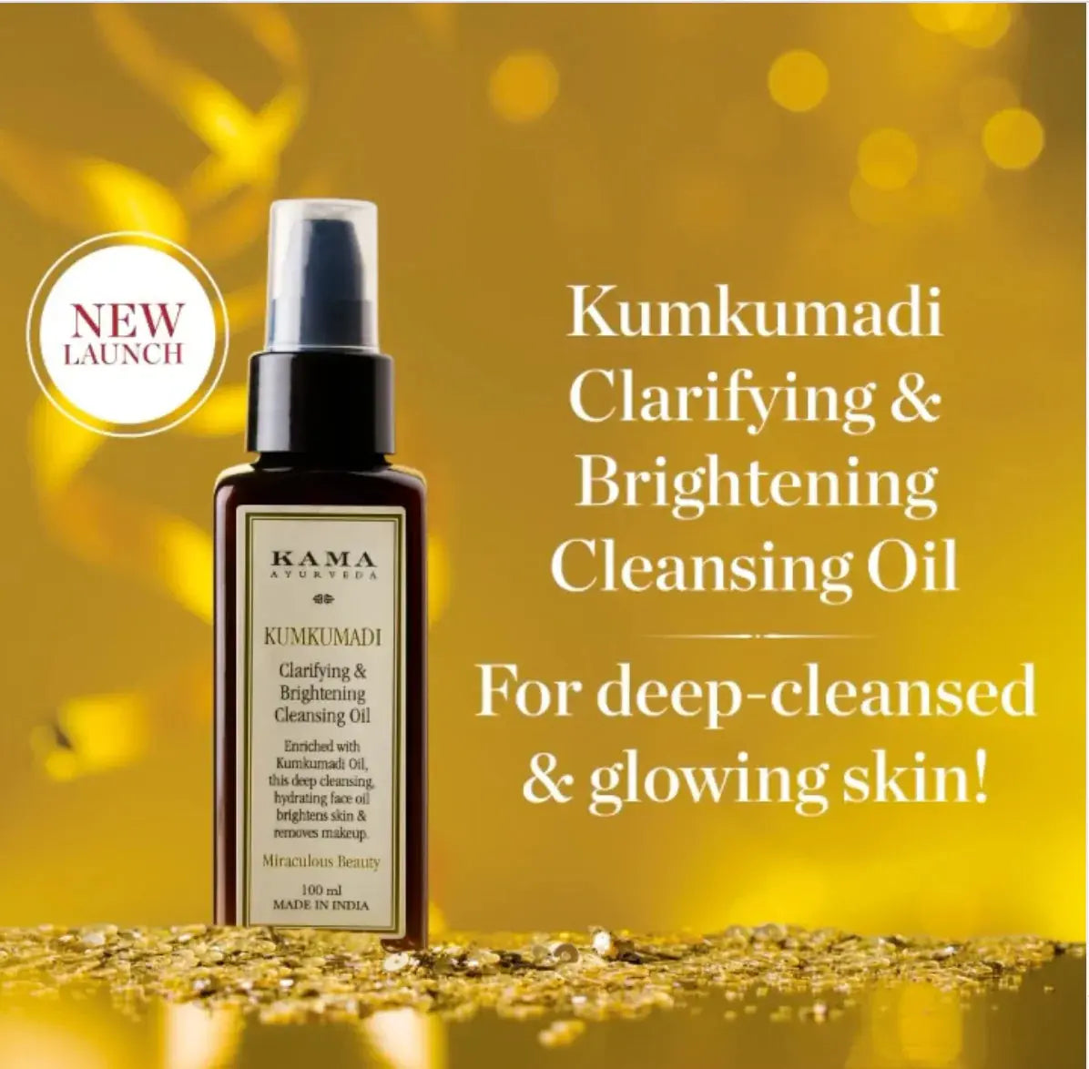 Kama Ayurveda Kumkumadi Clarifying & Brightening Cleansing Oil -50 ml - Mytrendzcart