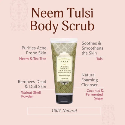 Kama Ayurveda Neem Tulsi Tea Tree Body Scrub 200gm -200 gm - Mytrendzcart