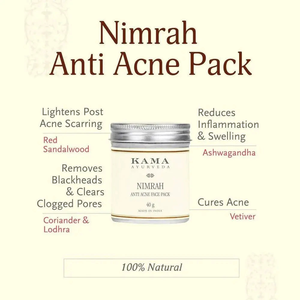 Kama Ayurveda Nimrah Anti Acne Face Pack -40 gm - Mytrendzcart