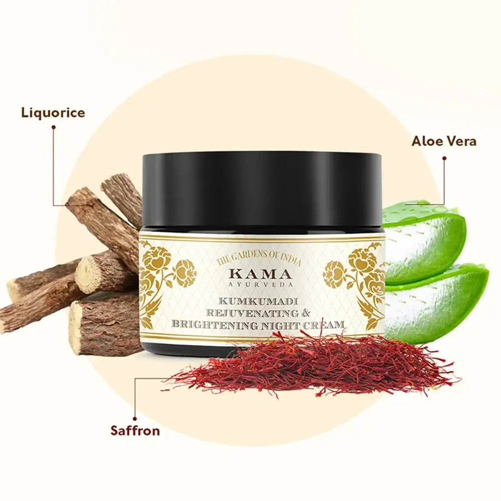 Kama Ayurveda Rejuvenating & Brightening Ayurvedic Night Cream -25 gm - Mytrendzcart