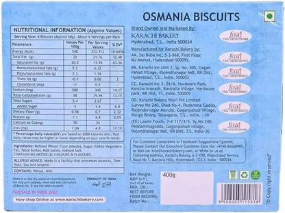 Karachi Bakery Osmania Biscuits, 400g - Mytrendzcart