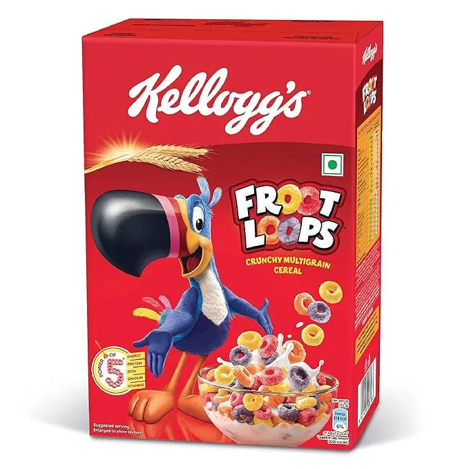 Kellogg’s Froot Loops 285g, Mixed Fruit Flavor | Power of 5: Energy, Protein, Iron, Calcium, Vitamins B1, B2, B3 & C | Crunchy Multigrain Breakfast Cereal for Kids - Mytrendzcart