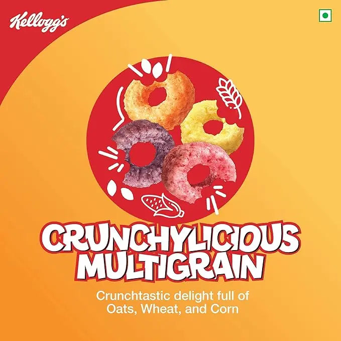 Kellogg’s Froot Loops 285g, Mixed Fruit Flavor | Power of 5: Energy, Protein, Iron, Calcium, Vitamins B1, B2, B3 & C | Crunchy Multigrain Breakfast Cereal for Kids - Mytrendzcart