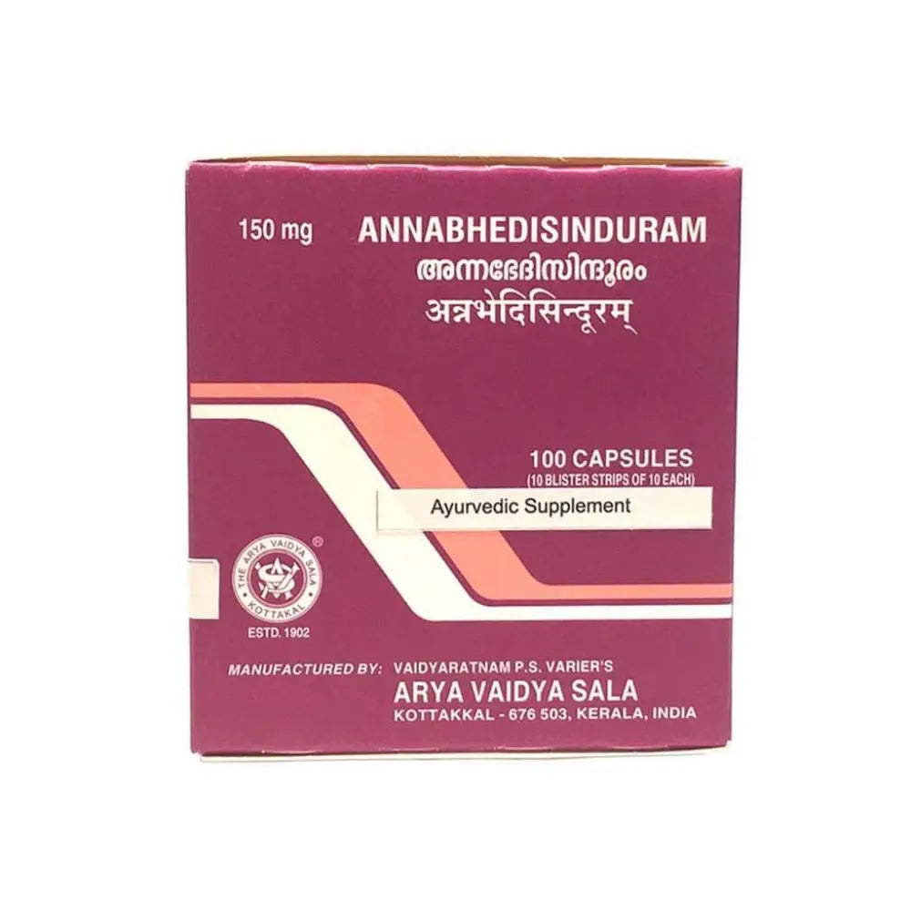 Kottakkal Arya Vaidyasala - Annabhedi Sinduram Capsules - Mytrendzcart