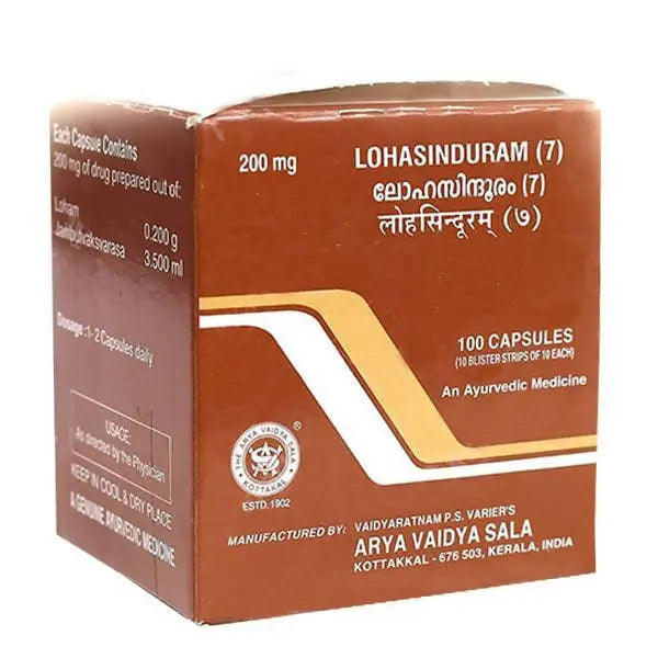 Kottakkal Arya Vaidyasala - Lohasinduram (7) Capsules - Mytrendzcart