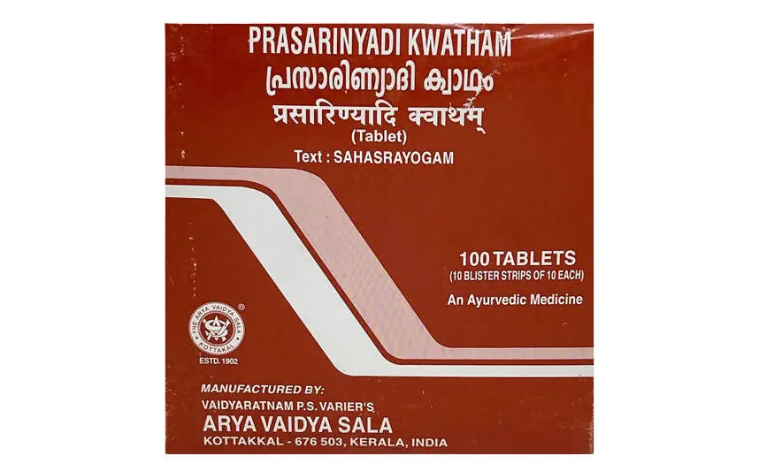 Kottakkal Arya Vaidyasala Prasarinyadi Kwatham Tablets - Mytrendzcart