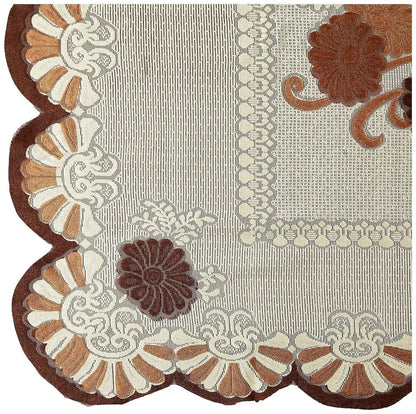 Kuber Industries Center 4 Seater Table Cover - Brown - Mytrendzcart