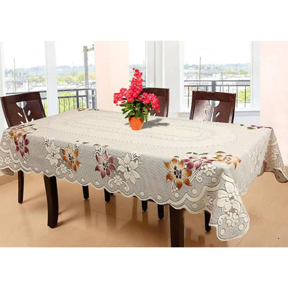 Kuber Industries Floral Cotton 6 Seater Dinning Table Cover - Mytrendzcart