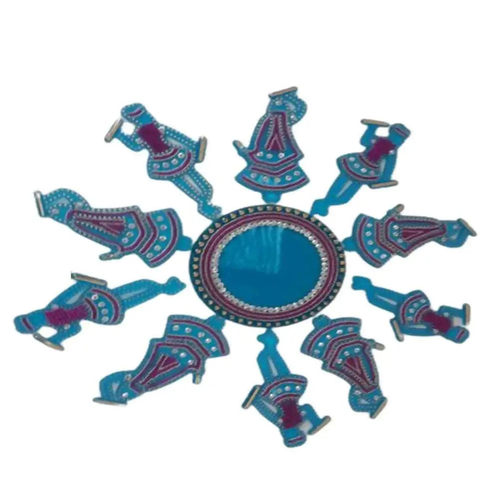 Kundan HandiKrafts Acrylic Sky Blue Colour Jumbo Rangoli - Mytrendzcart