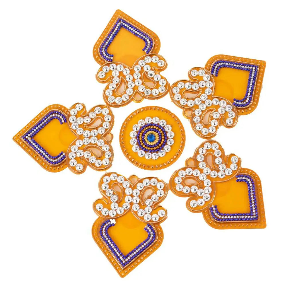 Kundan HandiKrafts Designer Double Kairi Rangoli Yellow (Baby) - Mytrendzcart