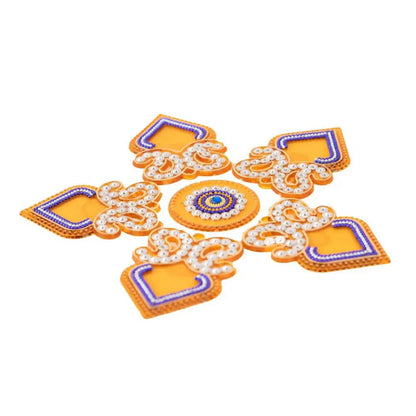 Kundan HandiKrafts Designer Double Kairi Rangoli Yellow (Baby) - Mytrendzcart